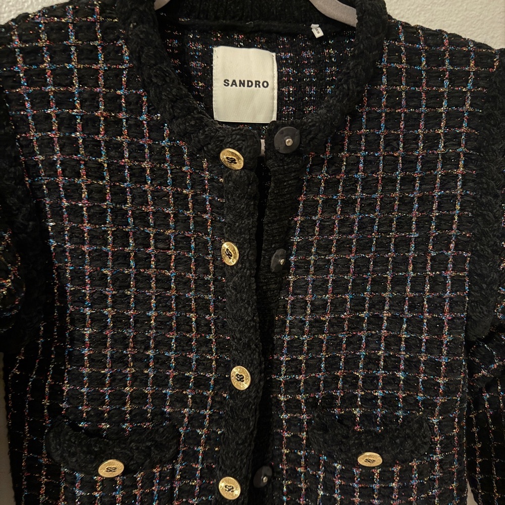 Sandro Women's Black Tweed Jacket - Picture 2 of 4